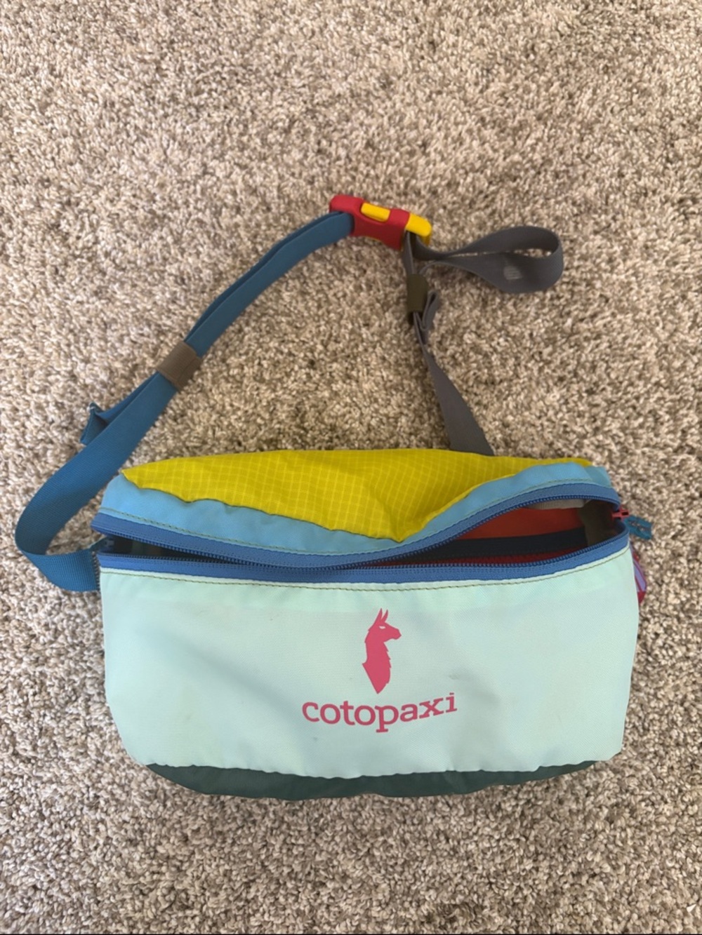 cotopaxi Light Aqua, Yellow & Pink Del Día Waist Pack